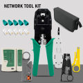 Network Cable Tester Tool LAN Utp Screwdriver Wire Stripper RJ45 RJ11 Connector Computer Network Crimping Pliers Tool Kit Set. 