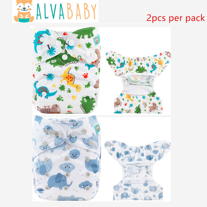 2pcs Eco-friendly Baby Cloth Diaper Cover Waterproof Cover Nappies Reusable Washable Adjustable Nappy Cover for Baby 3-15kg