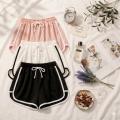 Women's Casual Running Shorts Summer Athletic Sport Shorts Drawstring Elastic Waist Contrast Trim Workout Hot Pants. 