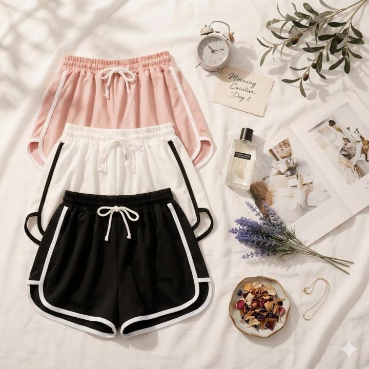 Women's%20Casual%20Running%20Shorts%20Summer%20Athletic%20Sport%20Shorts%20Drawstring%20Elastic%20Waist%20Contrast%20Trim%20Workout%20Hot%20Pants%20-%20Image%202