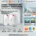 Zigbee Temperature Humidity Sensor With Waterproof Probe Temprature Detection Tuya Smart Life APP Z2M Home Automation Hygrometer. 