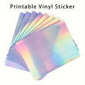 Holographic printable sticker paper for ink jet & laser printer, A4 20 sheets vinyl sticker printable paper, waterproof Rainbow. 