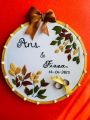 8 inches Handmade Embroidery ,Customize Your Own Embroidered Frame for Birthday or wedding (Name & Date) (Unique Gift Item),,Needle works craft, Wall Decorative item. 