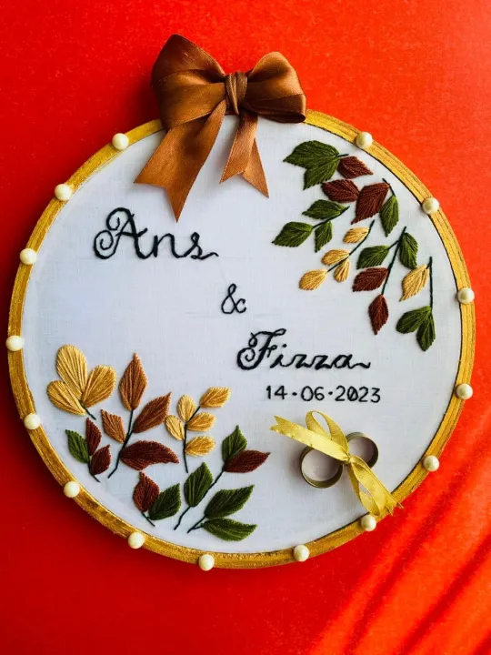 8%20inches%20Handmade%20Embroidery%20,Customize%20Your%20Own%20Embroidered%20Frame%20for%20Birthday%20or%20wedding%20(Name%20&%20Date)%20(Unique%20Gift%20Item),,Needle%20works%20craft,%20Wall%20Decorative%20item%20-%20Image%204