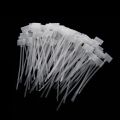 100 Pcs White Plastic Nylon Mark Tags Label Sticker Cable Zip Ties 2x11cm. 