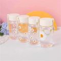 500ml Plastic Water Bottles Daisy Transparent Bottle Outdoor Sports Water Cup Water Mug Student Portable Mug.