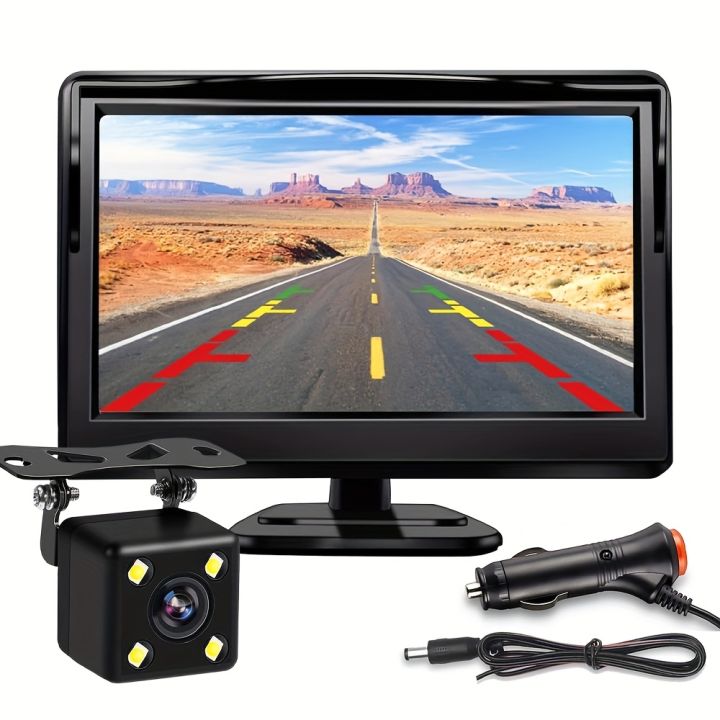 5-Inch Backup Camera with Monitor - Clear Night Vision, Reverse Rear ...