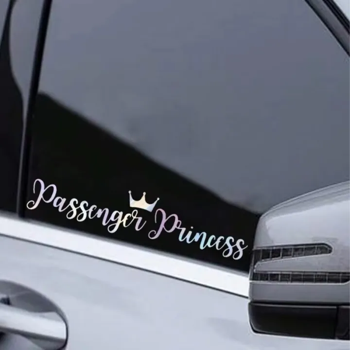 Decal Vehicle Letters Passenger Princess Crown Cursive Letter Car Sticker, Sweet Interior ...