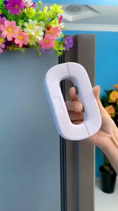 Self Adhesive Fridge Lock Latch System Baby Proof Refrigerator Lock for Kids Multi-Usage and Easy to Install White
