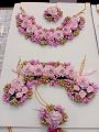 *Artificial Flower Jewelry Set*
*Choker Necklace, Earrings, Martha Tikka and 1 Hand Bracelet Attached With Adjustable Ring*
*13 color veriations*
*Wedding Occasion*. 