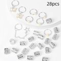 28Pcs Hair Braids Cuffs Hair Charms Dreadlock Jewelry Braid Jewelry Braid Rings Braid Decorations Jewelry For Hair Dreadlock. 