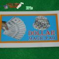 MAGIC MONEY PAD Pocket Trick Blank Paper Changes To Fake 100 Dollar Toy. 