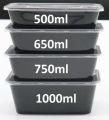 Dissposable Food Cantainer Black Box Rectangular Shape 500ml,750ml,1000ml,1500ml. 