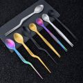 Multi-functional Sauce Spoon 2in1 Design Portable Food Tweezers Stainless Steel Metal Spoon Chopstick Kitchen Utensil. 