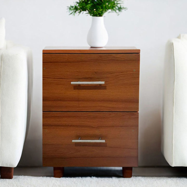 Andormahal Bedside Table with double Drawer (MDF)