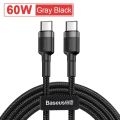 Baseus USB Type C To USB C Cable For iPhone 17 16 100W/5A PD Fast Charging Charger Cord For Macbook Type-C Cable.