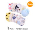 5Pairs Gloves Baby Cotton Protect Scratch Skin Anti-Grabbing Gloves Boys Girls Mittens Newborn Baby Soft Comfortable 0-6 Months.