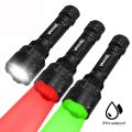 C8 LED Flashlight White/Green/Red Tactical Hunting Rifle Lantern+Pressure Switch+Rail Scope Mount+18650+USB Charger.