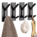 4pcs Towel Hooks Self Adhesive Bathroom Hooks 304 Stainless Steel Bathrobe Hooks  Storage Hanger Strong Adhesion Stick Wall Hook. 