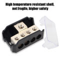 Multi-functional Auto Junction Box for Car Audio Stereo Amplifier 4GA Out Distribution Blocks 4 Way Ground Box. 