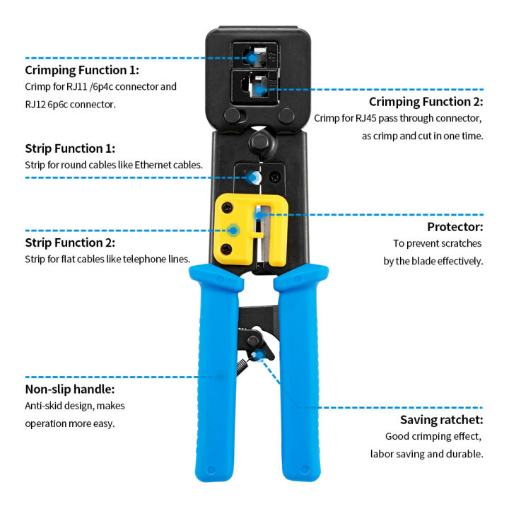 RJ45 crimper hand network tools pliers RJ12 cat5 cat6 8p8c Cable ...