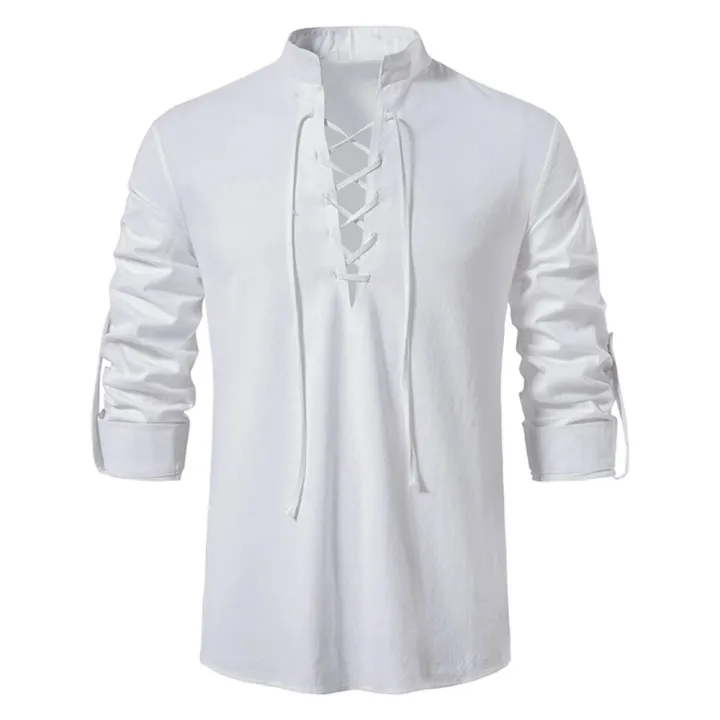 King%20Billion%20Men's%20Shirts%20Casual%20Men%20Cotton%20Linen%20Long%20Sleeve%20T-shirt%20Spring%20Autumn%20Vintage%20Shirt%20US%20Size%20Drawstring%20Neck%20-%20Image%207