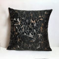 16x16 Geometric Glitter Velvet Cushion Cover with Silk Back and Side Zipper for Sofa Decor. 