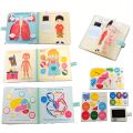 Montessori Human Body Parts Quiet Book,Toddler Toys Pretend Play Human Anatomy Book, Teaching Body Parts Felt Board  Stories. 