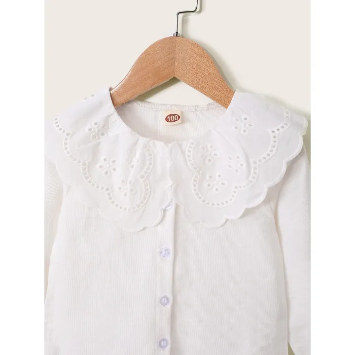 1-6%20Years%20Kids%20Girls%20Long%20Sleeve%20Top%20Lace%20Doll%20Collar%20Autumn%20Korean%20Style%20White%20Shirt%20Toddlers%20Girls%20Daily%20Versatile%20Clothes%20-%20Image%202