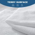 1pc Soft Lightweight Thin Mattress Cover with Elastic Bands, Waterproof Terry Cloth Fitted Sheet, Grey/White. 