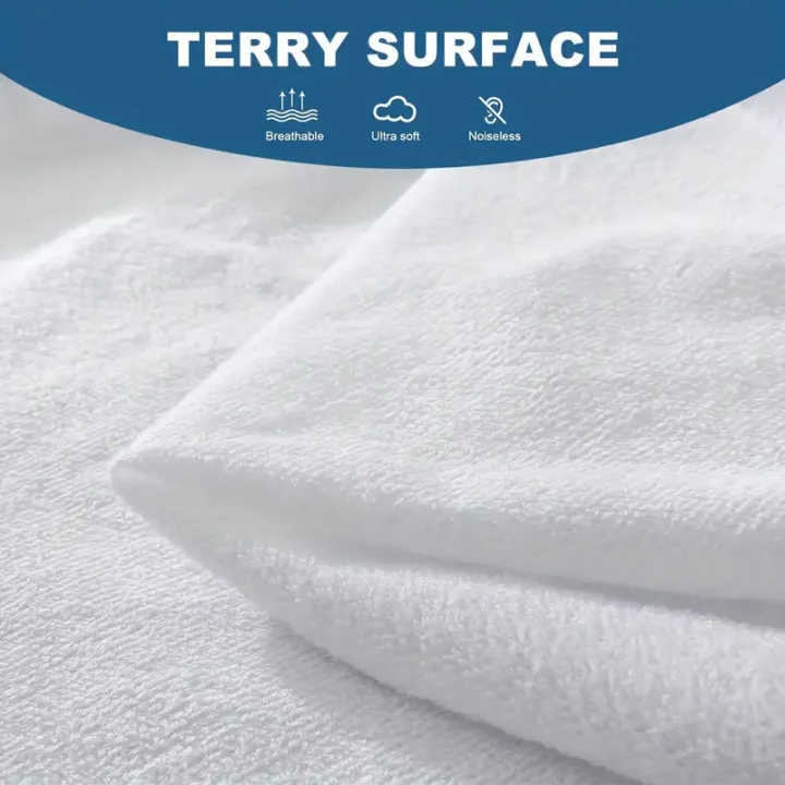 1pc%20Soft%20Lightweight%20Thin%20Mattress%20Cover%20with%20Elastic%20Bands,%20Waterproof%20Terry%20Cloth%20Fitted%20Sheet,%20Grey/White%20-%20Image%202