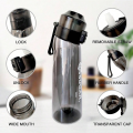 650ml Flavored Water Bottle with Flavor Pods Frosted Air Water up Bottle Camping Fishing Water Cup Set for Outdoor Activities.
