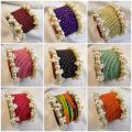 Trendy metal bangles set with pearl bangles golden dotted pearl bangles set bangles for girls in all sizes and colors gajra bangles. 