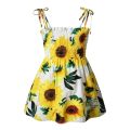 New Girls Floral Strappy Sundress Summer Elegant Beach Dress Baby Toddler Fashionable Casual Party Dresses. 