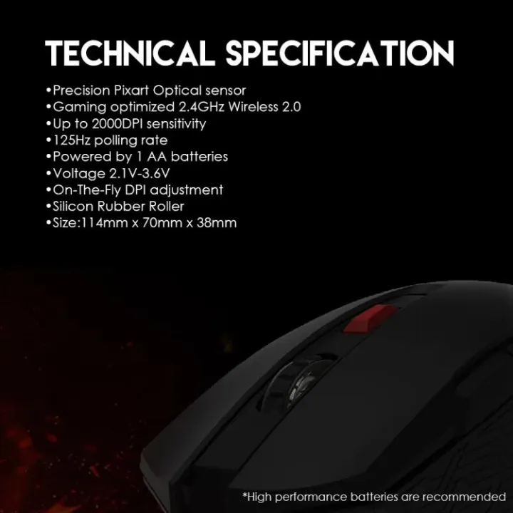 FantechFantech%20WG10%20Raigor%20II%20Wirless%20Gaming%20Mouse%20Black%20-%20Image%204