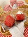 Big Strawberry Taba Squishy Toy 0.13kg Red Fruit Mochi Stress Relief Squeeze Hand Relaxing Anti-Stress  for All Ages. 