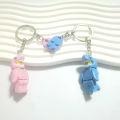 Beautiful Handmade 3D Cartoon Shark Couple Keychain Matching Pink & Blue Anime Keyring Charms for Lovers Backpack Pendant s. 