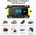 Husgw Car Battery Charger,8A 12V/4A 24V Car Battery Charger, Leisure Charger,Automotive Smart Portable Battery Charger Maintainer/Pulse Repair Charger Pack for Car, Motorcycle, Lawn Mower. 