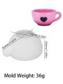 Teacup Tray Silicone Mold with Handle DIY plaster Heart Coffee Cup Saucer UV Resin Epoxy Mold Candle Cup Ceramics Mold Home Deco. 