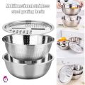 3in1 Multifunctional Stainless Steel Grating Basin thick stainless steel drain basin kitchen/Vagetable Cutter. 