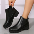 2025 Summer New Women's Fashion Short Boots High Heels Round Head Fashion Boots Casual Versatile Women's Shoes.