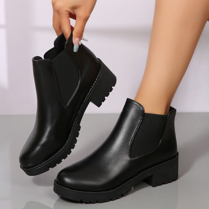 2025%20Summer%20New%20Women's%20Fashion%20Short%20Boots%20High%20Heels%20Round%20Head%20Fashion%20Boots%20Casual%20Versatile%20Women's%20Shoes%20-%20Image%206
