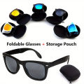 Portable Foldable Sunglasses Add Box Fashion Sun Glasses UV400 AC lenses non-slip Design Outdoor Goggles Men Women Retro Glass. 