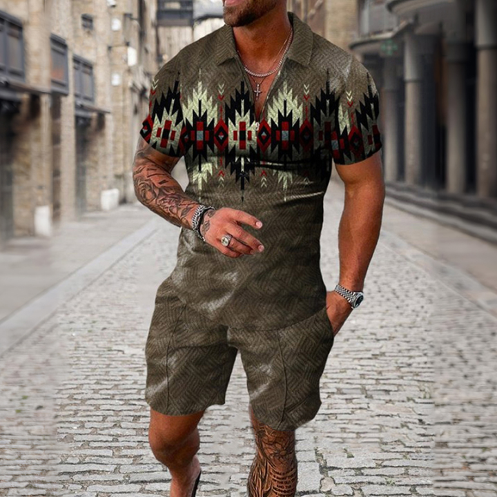 Zipper%20Polo%20Shirt%20Suit%20Shorts%202%20Pcs%20Set%20Holiday%20Summer%20New%20Men%203D%20Printed%20Beach%20Style%20Streetwear%20Casual%20Clothing%20Oversize%20-%20Image%206