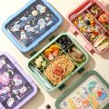 1500ML Cartoon Lunch Box Portable Rectangular Kids Students Office Benton Box Leakproof Food Container Microwave Oven Tableware. 