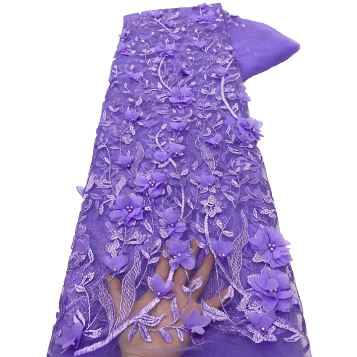 2025%20Green%203d%20Lace%20Flower%20Embroidery%20Applique%20Fabric%20High%20Quality%20Flowers%20Lace%20Fabrics%20for%20African%20Bridal%20Tulle%205Yards%20-%20Image%206