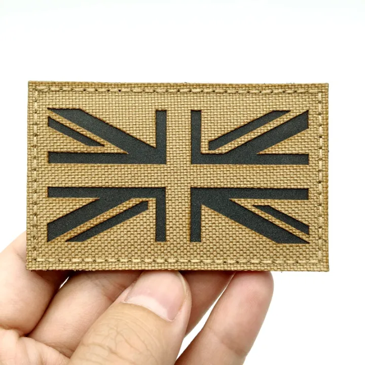1pc British Union Jack Flag Patch Hook & Loop IR Reflective Patches ...
