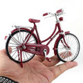 Metal Retro Bicycle Model 1:10 Mini Bike Desktop Crafts Classical Bike Toy Dollhouse Accessory Home Decor Children Toys. 