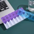 Weekly Pill Box Organizer Cases Portable Pillbox 7 Days 14 Grids Pills Container Storage Tablets Vitamins Medicine Fish Oils.