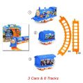 Thomas and Friends Cartoon Train Set 11 Pieces Battery Operated Model Train ToyTrackmaster for Boys Girls Indoor Fun Game - Electric Power Rushed Train Tracks, Motorized Train & Track Set for Preschool kids ages 3 years and older. 